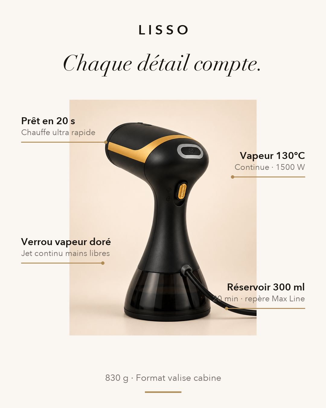 LISSO™ Défroisseur Vapeur Portable